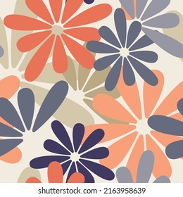 Vector floral pattern. Flower seamless background. Summer holiday backdrop illustration. Wallpaper, fabric, textile, clothes print, wrapping paper or package design.