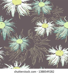 Vector floral pattern with flowers. Gentle, spring floral background. 