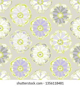 vector floral pattern with flowers and leaves.
 - Vector