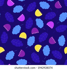 Vector floral pattern with flowers and leaves.