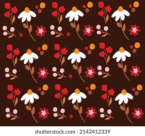 Vektorblumenmuster mit Blumen und Blättern.