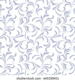 Vector floral pattern with flowers and leaves. Texture for design wrapping, fabric, paper, wallpaper.