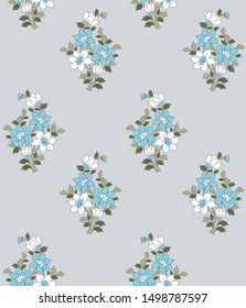 vector floral pattern flowers pattern on grey