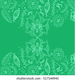 vector floral pattern in green colors. Can be used as invitation or greeting card.