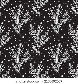 vector floral pattern leaves flowers graphic floral pattern printing on fabric printing on packaging spring summer black and white vector