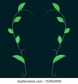 Vector floral pattern from the leaves. Pastel. 