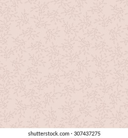 Vector Floral Pattern with leaves. Seamless hand drawn doodle background for textile or wallpaper