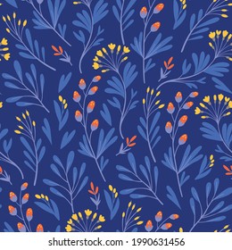 Patrón vectorial floral de estilo minimalista con flores abstractas lindas y simples