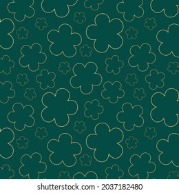 Vector floral pattern on green background