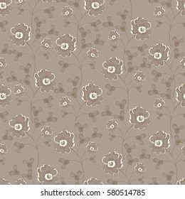 Vector floral pattern. Seamless flowers background for wrapping, textile, wallpaper. Vintage tile. Soft print.