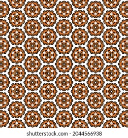Vector floral pattern in shades of orange on a white background, simple graphic design