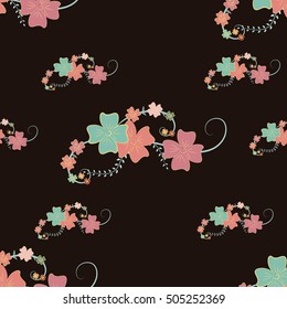 Vector floral pattern, spring floral background.