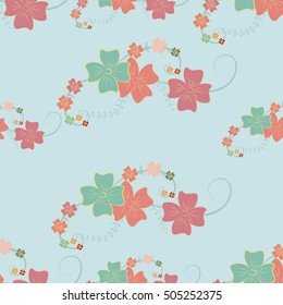 Vector floral pattern, spring floral background.