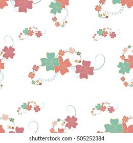 Vector floral pattern, spring floral background.