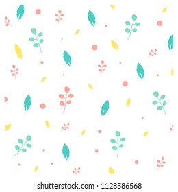 Vector floral pattern. texture background. Autumn concept texture. texture pattern with colorful leaf. Nature pattern background.