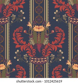 Vector floral pattern, victorian style. Floral bouquet with ornament.