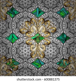 Vector floral pattern for wedding invitations, greeting cards, scrapbooking, print, gift wrap, manufacturing fabric and textile. Elegant seamless pattern with decorative doodles in green colors.