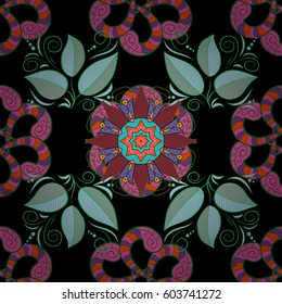 Vector floral pattern for wedding invitations, greeting cards, scrapbooking, print, gift wrap, manufacturing fabric and textile. Elegant seamless pattern with decorative flowers in colors.