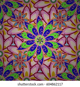 Vector floral pattern for wedding invitations, greeting cards, scrapbooking, print, gift wrap, manufacturing fabric and textile. Elegant seamless pattern with decorative flowers in colors.