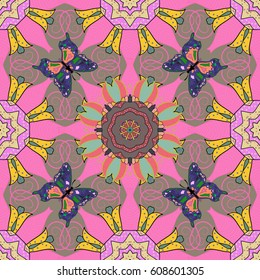 Vector floral pattern for wedding invitations, greeting cards, scrapbooking, print, gift wrap, manufacturing fabric and textile. Elegant seamless pattern with decorative flowers in colors.