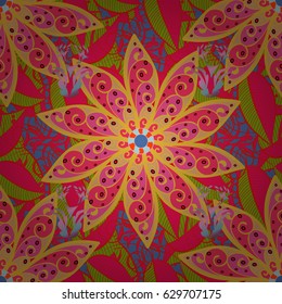 Vector floral pattern for wedding invitations, greeting cards, scrapbooking, print, gift wrap, manufacturing fabric and textile. Elegant seamless pattern with decorative flowers in colors.
