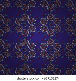 Vector floral pattern for wedding invitations, greeting cards, scrapbooking, print, gift wrap, manufacturing fabric and textile. Elegant seamless pattern with decorative flowers in blue colors.