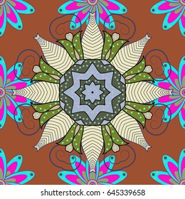 Vector floral pattern for wedding invitations, greeting cards, scrapbooking, print, gift wrap, manufacturing fabric and textile. Elegant seamless pattern with decorative flowers in blue colors.