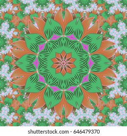 Vector floral pattern for wedding invitations, greeting cards, scrapbooking, print, gift wrap, manufacturing fabric and textile. Elegant seamless pattern with decorative flowers in blue colors.