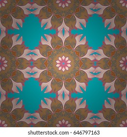 Vector floral pattern for wedding invitations, greeting cards, scrapbooking, print, gift wrap, manufacturing fabric and textile. Elegant seamless pattern with decorative flowers in blue colors.
