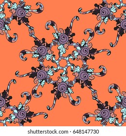 Vector floral pattern for wedding invitations, greeting cards, scrapbooking, print, gift wrap, manufacturing fabric and textile. Elegant seamless pattern with decorative flowers in blue colors.