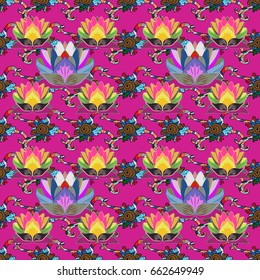 Vector floral pattern for wedding invitations, greeting cards, scrapbooking, print, gift wrap, manufacturing fabric and textile. Elegant seamless pattern with decorative flowers in green colors.