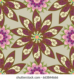 Vector floral pattern for wedding invitations, greeting cards, scrapbooking, print, gift wrap, manufacturing fabric and textile. Elegant seamless pattern with decorative flowers in colors.