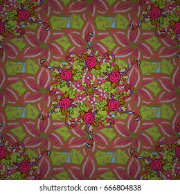 Vector floral pattern for wedding invitations, greeting cards, scrapbooking, print, gift wrap, manufacturing fabric and textile. Elegant seamless pattern with decorative flowers in pink colors.