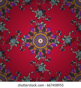 Vector floral pattern for wedding invitations, greeting cards, scrapbooking, print, gift wrap, manufacturing fabric and textile. Elegant seamless pattern with decorative flowers in colors.