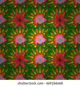 Vector floral pattern for wedding invitations, greeting cards, scrapbooking, print, gift wrap, manufacturing fabric and textile. Elegant seamless pattern with decorative flowers in colors.