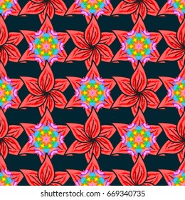 Vector floral pattern for wedding invitations, greeting cards, scrapbooking, print, gift wrap, manufacturing fabric and textile. Elegant seamless pattern with decorative flowers in blue colors.