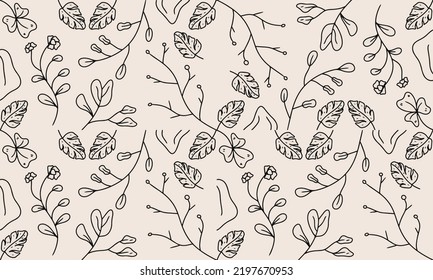 Vector floral pattern.Design for wallpaper, wrapping paper, background, fabric. Seamless vector pattern with ornate flowers.