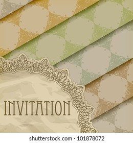 vector  floral patterns on  crumpled   paper texture, grungy texture, eps 10, gradient mesh