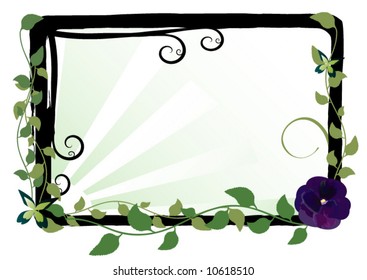 Vector Floral Picture Frame