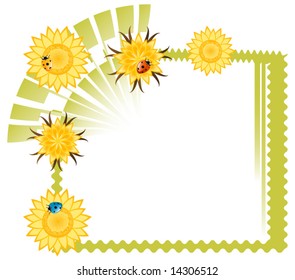 Vector Floral Picture Frame Design