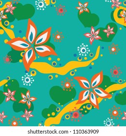 Vector floral postcard with butterflies