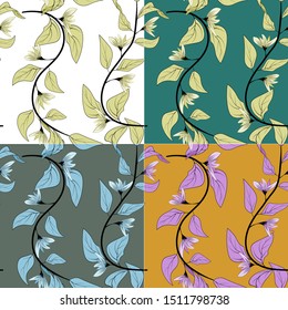 Vector floral print. Material design. Decorative floral pattern. Vintage natural pattern. Flower seamless. Colorful background vector. Abstract seamless texture. Abstract background