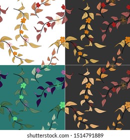 Vector floral print. Material design. Decorative floral pattern. Vintage natural pattern. Flower seamless. Colorful background vector. Abstract seamless texture. Abstract background