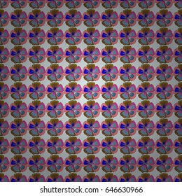 Vector floral print in pink, blue and green colors. Watercolor seamless pattern on striped background.
