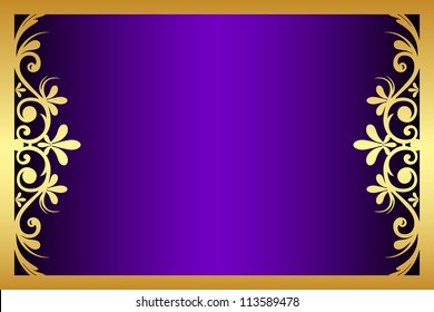 Vector Floral Purple Gold Frame Stock Vector (Royalty Free) 113589478 ...