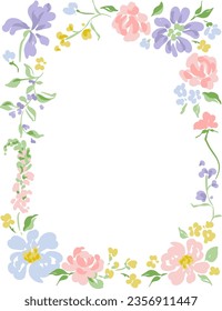 Vector Floral Rectangle Frame Illustration