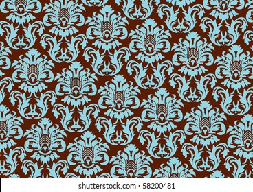 Vector Floral Retro Wallpaper