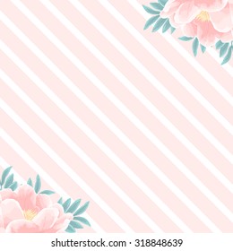 Vector floral romantic background with peonies