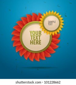vector floral  round banner 2