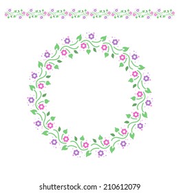 vector floral round ornament
